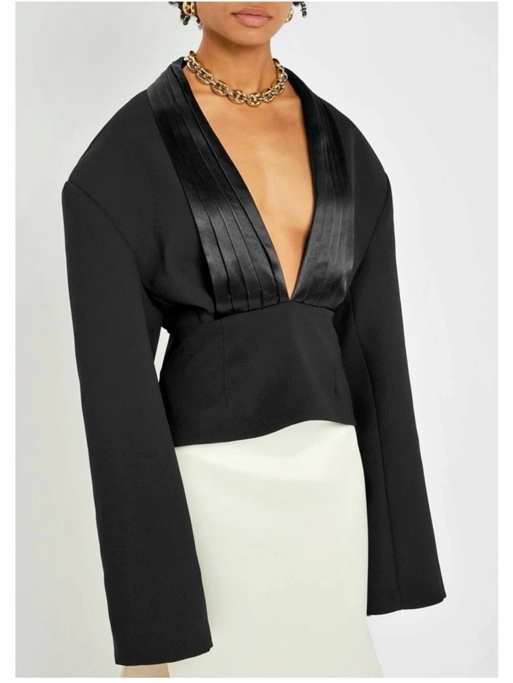 A.W.A.K.E. MODE cummerbund tuxedo top FR 38